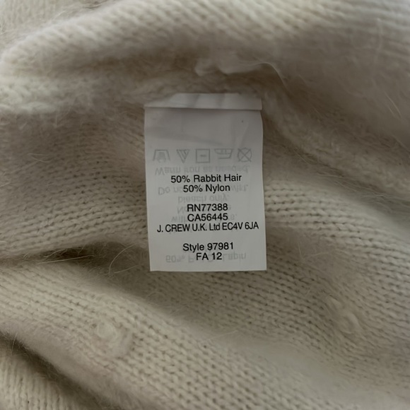 J. Crew Wallace White Angora Rabbit Hair Super Soft Bauble Boat Neck Sweater - Picture 8 of 8